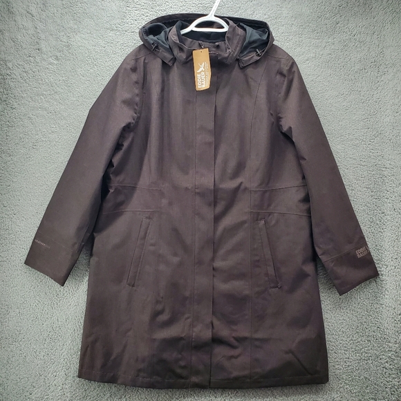Eddie Bauer Jackets & Blazers - Eddie Bauer Womens Girl on the Go Trench Coat XXL Waterproof Aubergine NWT